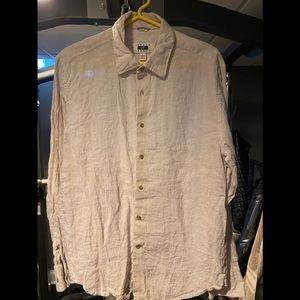 Cream Joseph Abboud Dress Shirt - Large